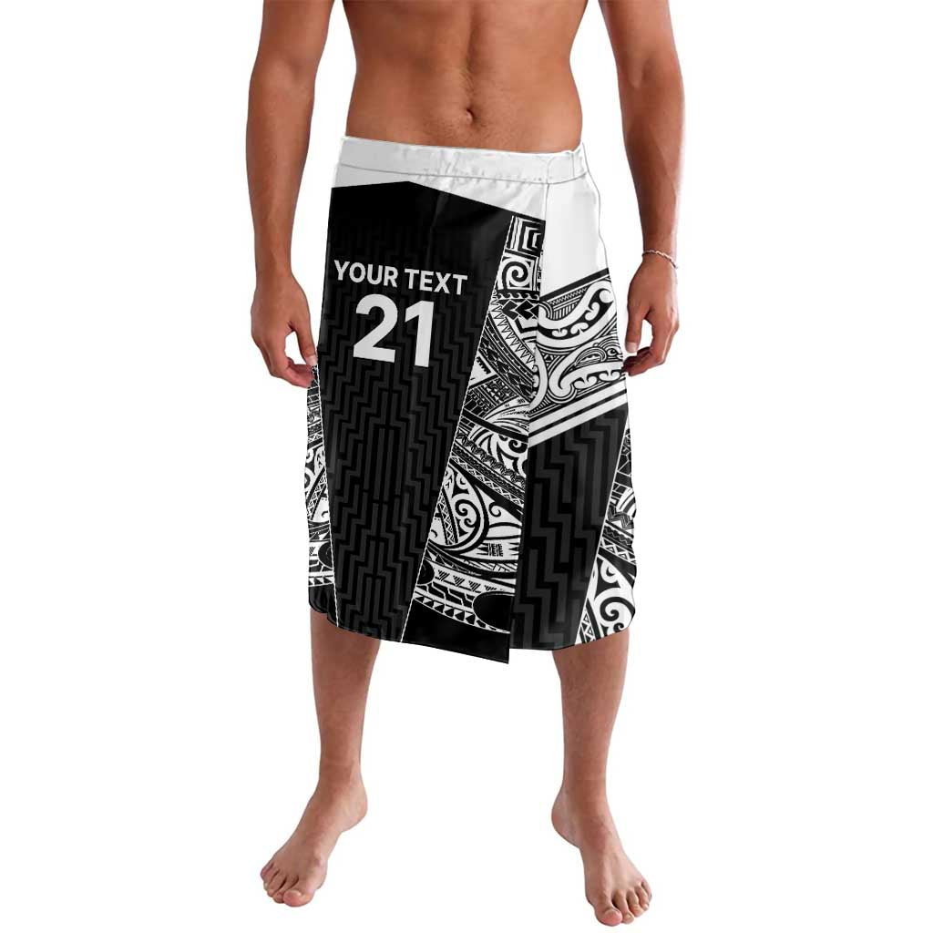 New Zealand Black Fern Custom Lavalava Maori Tukutuku Black-white Motif