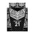 New Zealand Black Fern Custom Quilt Bed Set Maori Tukutuku Black-white Motif