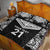 New Zealand Black Fern Custom Quilt Bed Set Maori Tukutuku Black-white Motif