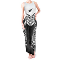 New Zealand Black Fern Custom Tank Maxi Dress Maori Tukutuku Black-white Motif
