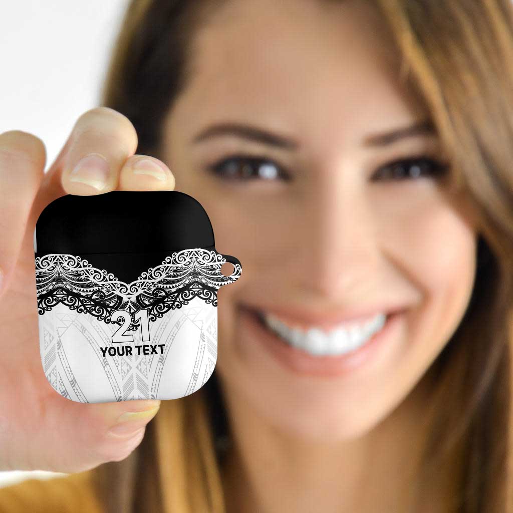 New Zealand Koru Fern Custom AirPods Case Simple Taniko Motif - Polynesian Pride