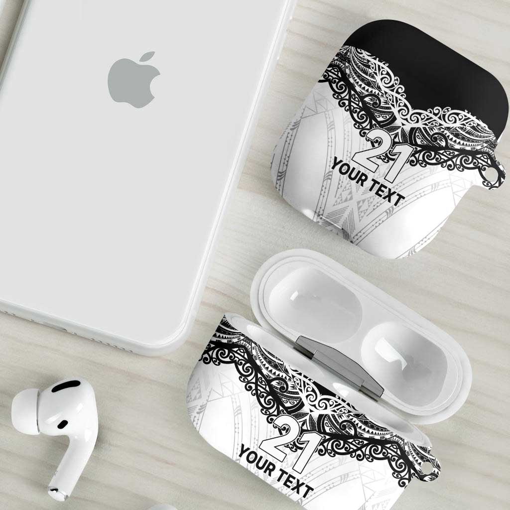 New Zealand Koru Fern Custom AirPods Case Simple Taniko Motif - Polynesian Pride