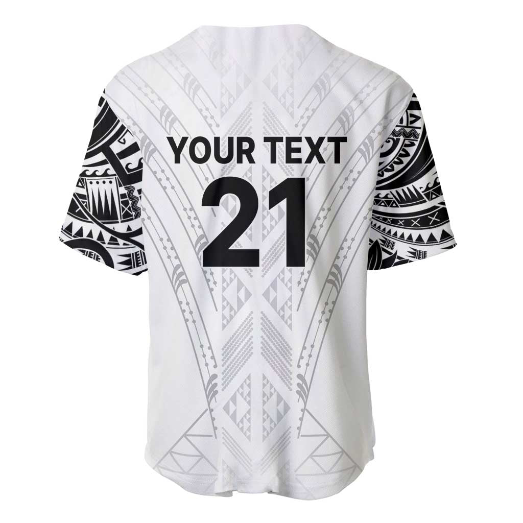 New Zealand Koru Fern Custom Baseball Jersey Simple Taniko Motif