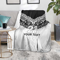 New Zealand Koru Fern Custom Blanket Simple Taniko Motif