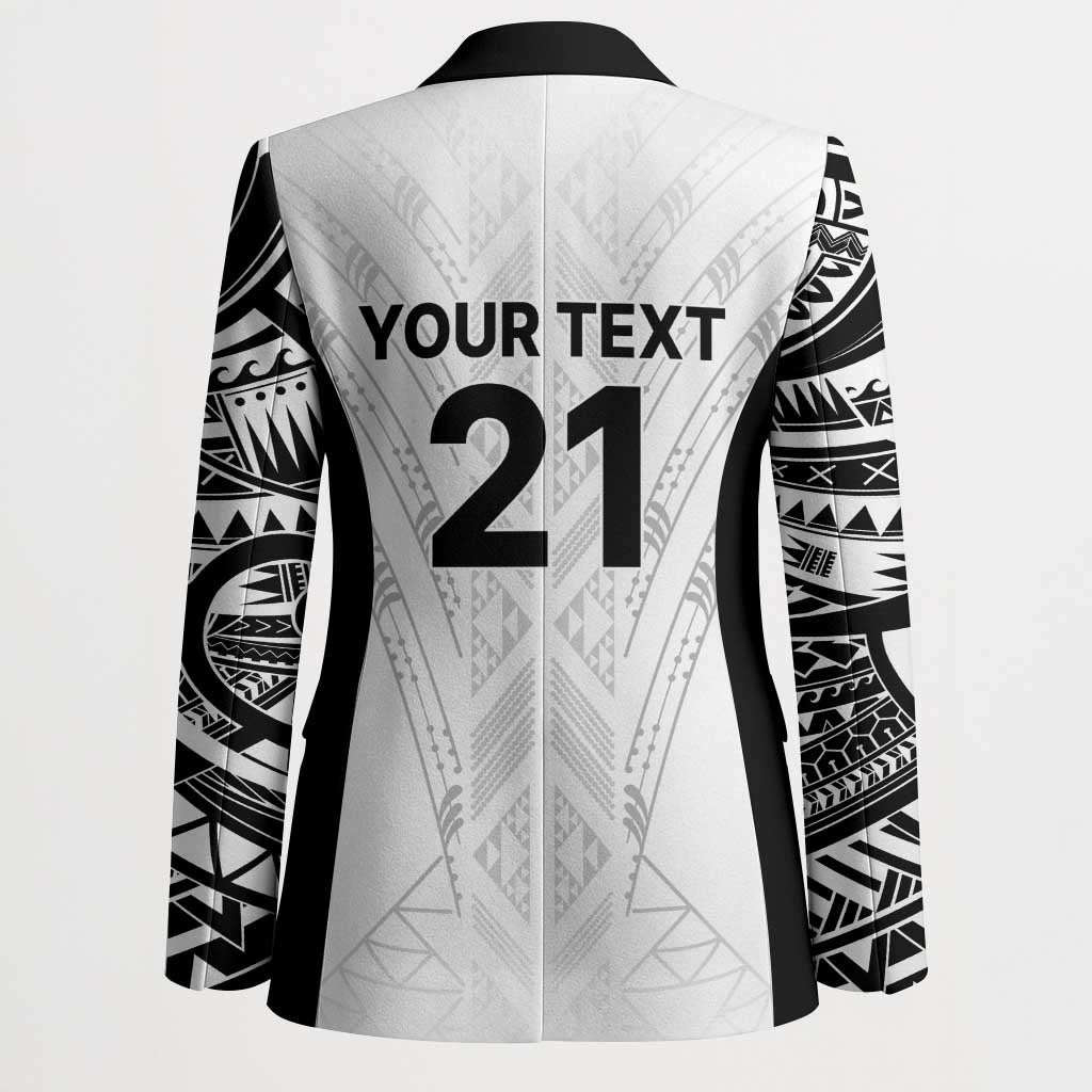 New Zealand Koru Fern Custom Blazer Simple Taniko Motif - Polynesian Pride