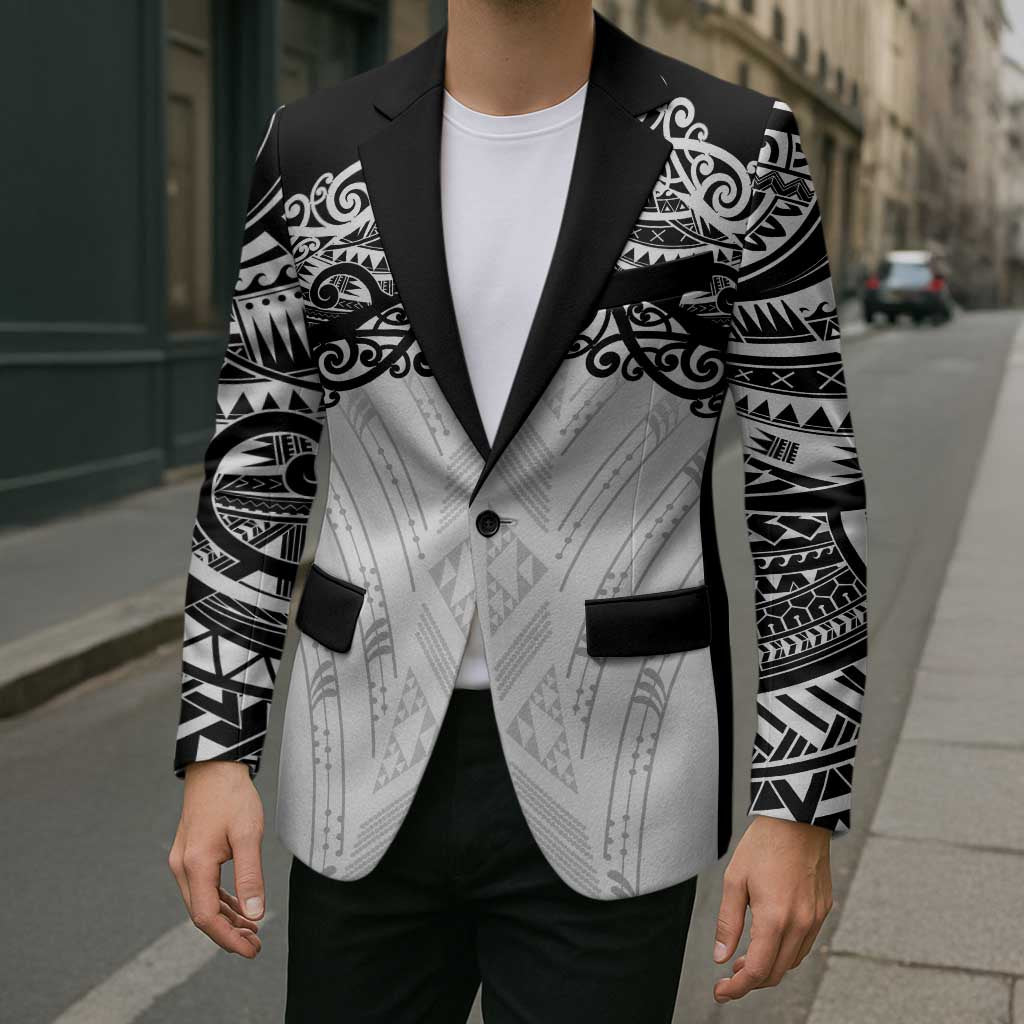 New Zealand Koru Fern Custom Blazer Simple Taniko Motif - Polynesian Pride