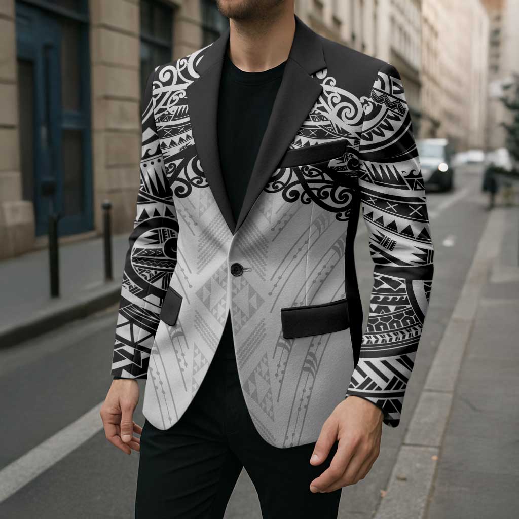 New Zealand Koru Fern Custom Blazer Simple Taniko Motif - Polynesian Pride