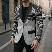 New Zealand Koru Fern Custom Blazer Simple Taniko Motif - Polynesian Pride