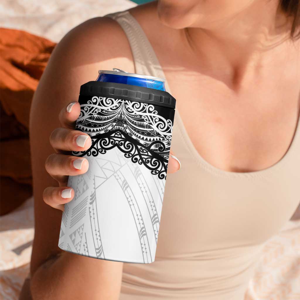 New Zealand Koru Fern Custom 4 in 1 Can Cooler Tumbler Simple Taniko Motif