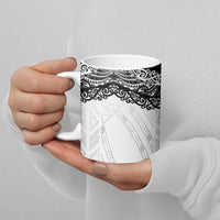 New Zealand Koru Fern Custom Ceramic Mug Simple Taniko Motif - Polynesian Pride