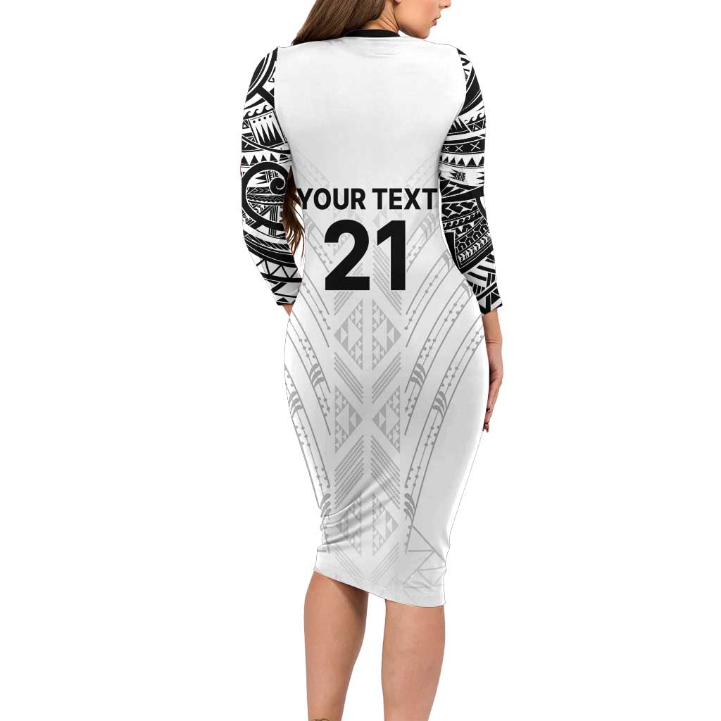 New Zealand Koru Fern Custom Family Matching Long Sleeve Bodycon Dress and Hawaiian Shirt Simple Taniko Motif