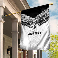 New Zealand Koru Fern Custom Garden Flag Simple Taniko Motif