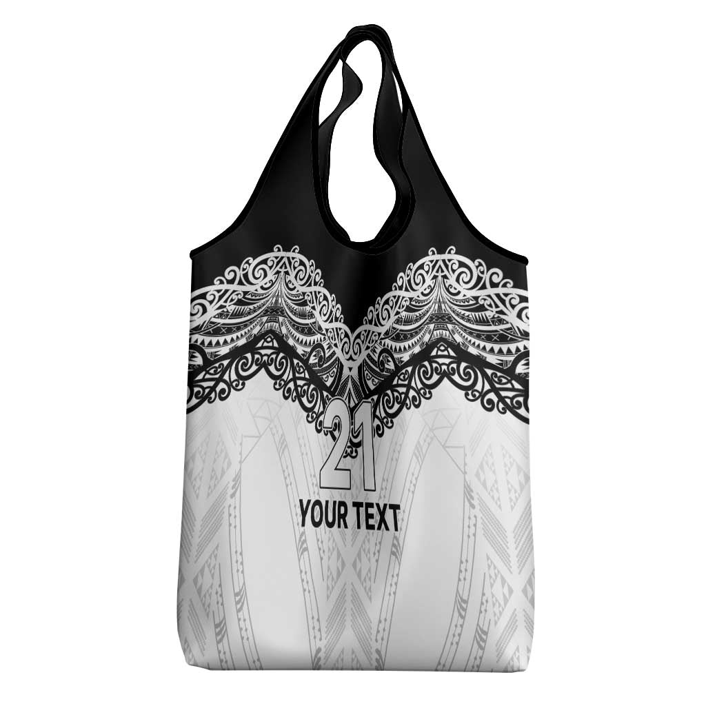 New Zealand Koru Fern Custom Grocery Bag Simple Taniko Motif