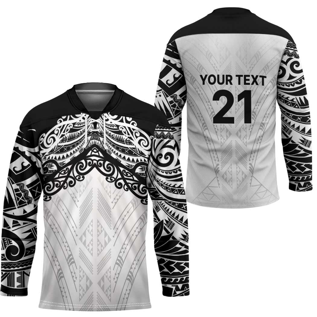 New Zealand Koru Fern Custom Hockey Jersey Simple Taniko Motif - Polynesian Pride