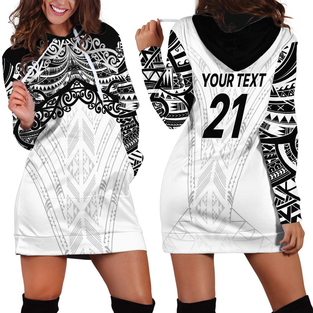 New Zealand Koru Fern Custom Hoodie Dress Simple Taniko Motif