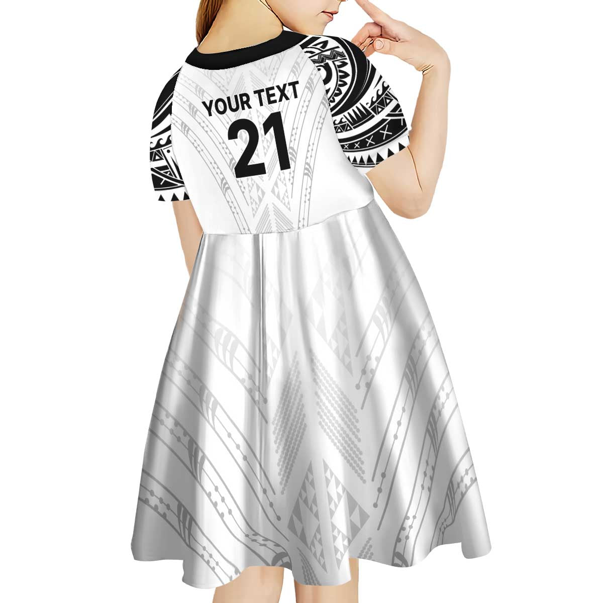 New Zealand Koru Fern Custom Kid Short Sleeve Dress Simple Taniko Motif