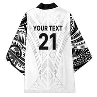 New Zealand Koru Fern Custom Kimono Simple Taniko Motif - Polynesian Pride