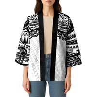 New Zealand Koru Fern Custom Kimono Simple Taniko Motif - Polynesian Pride