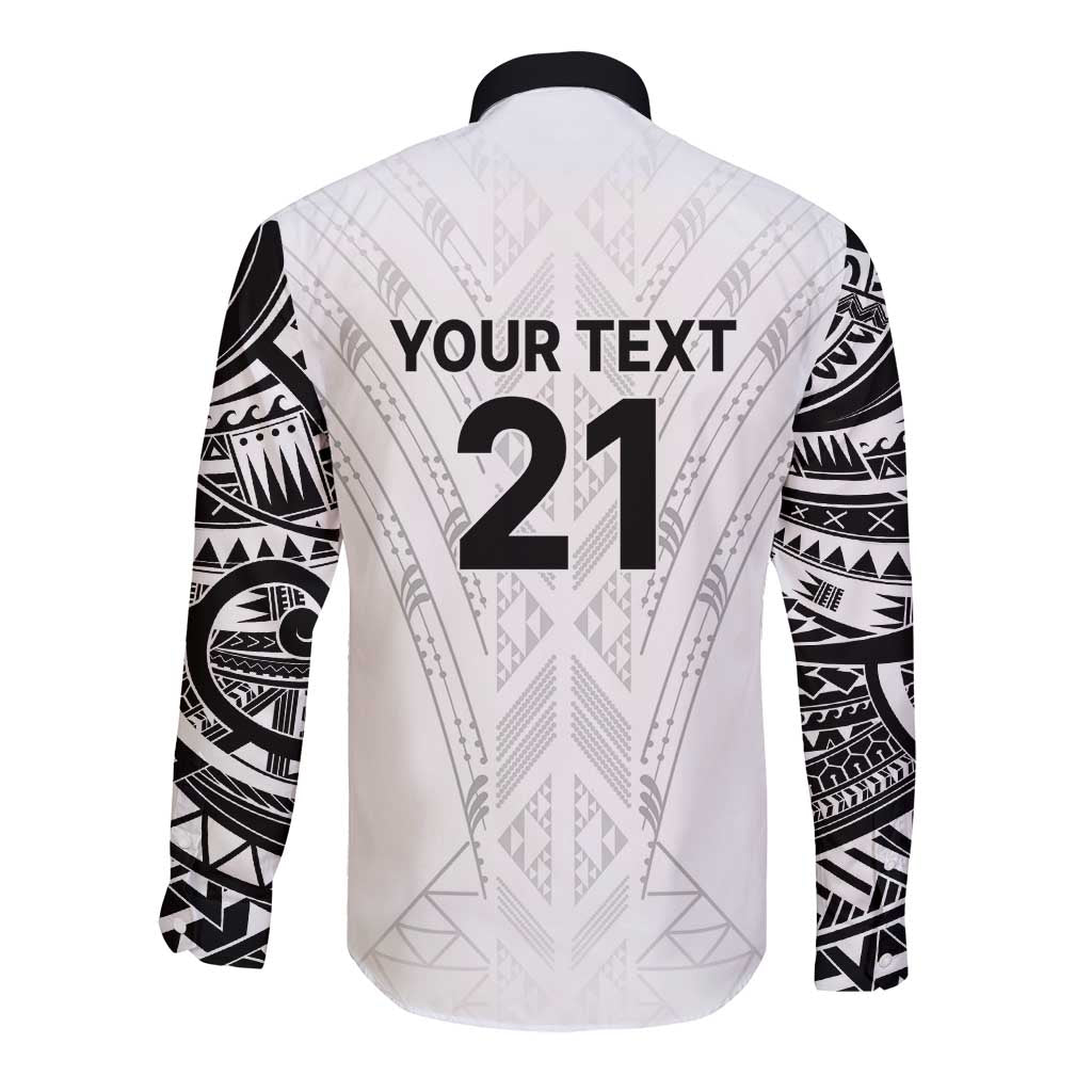 New Zealand Koru Fern Custom Long Sleeve Button Shirt Simple Taniko Motif