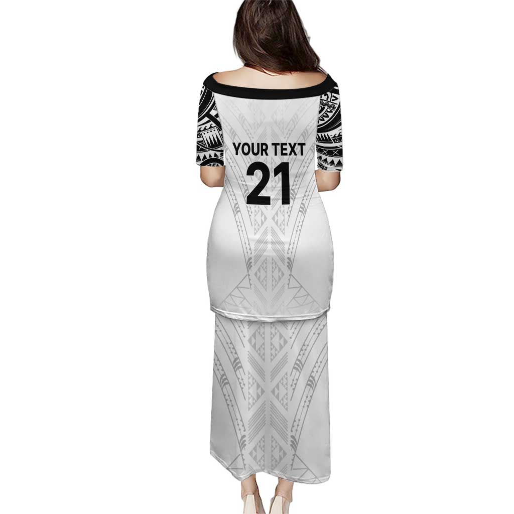 New Zealand Koru Fern Custom Puletasi Simple Taniko Motif