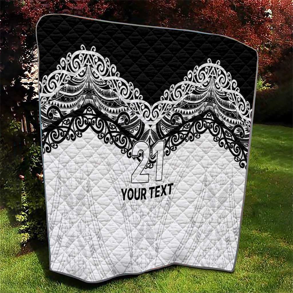 New Zealand Koru Fern Custom Quilt Simple Taniko Motif