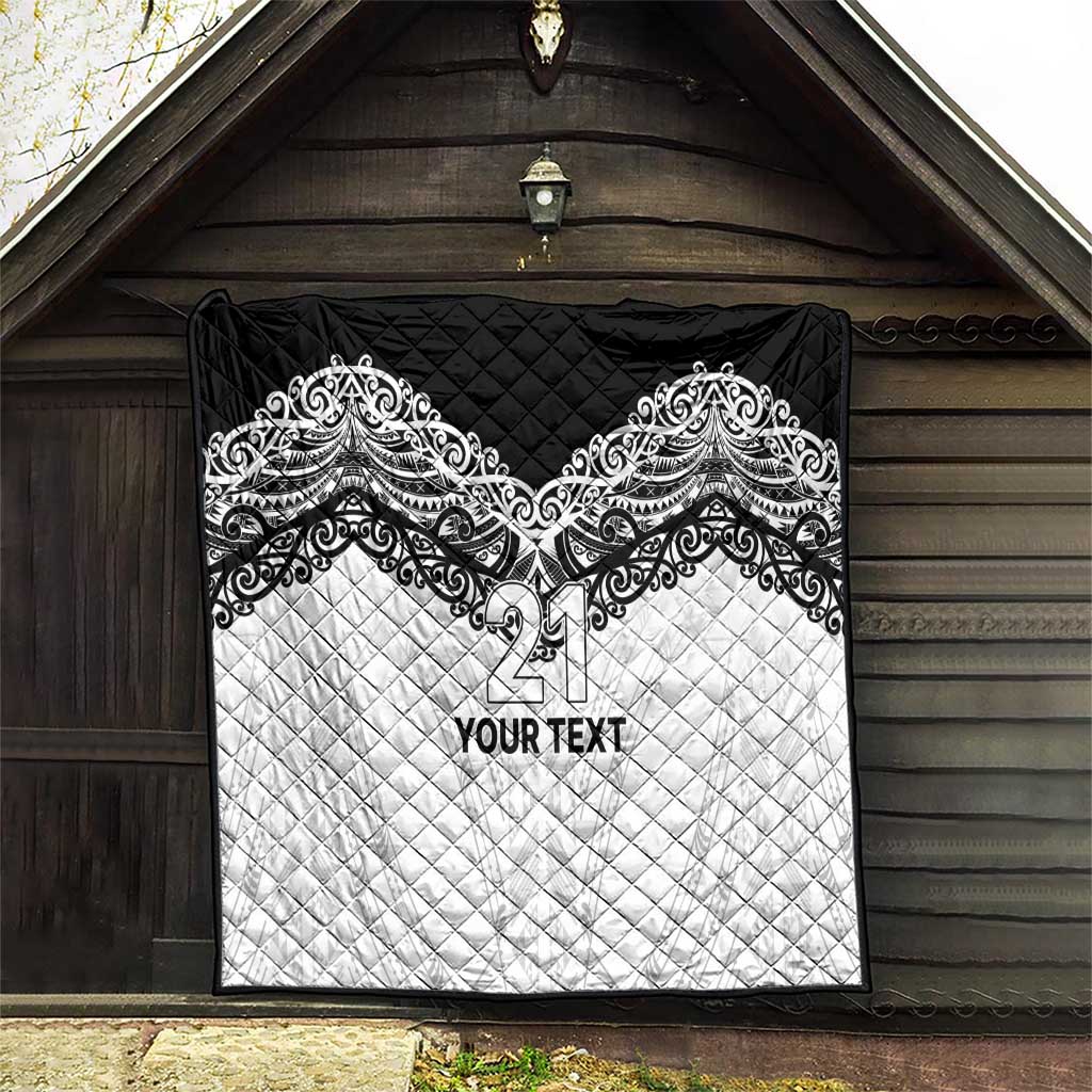 New Zealand Koru Fern Custom Quilt Simple Taniko Motif