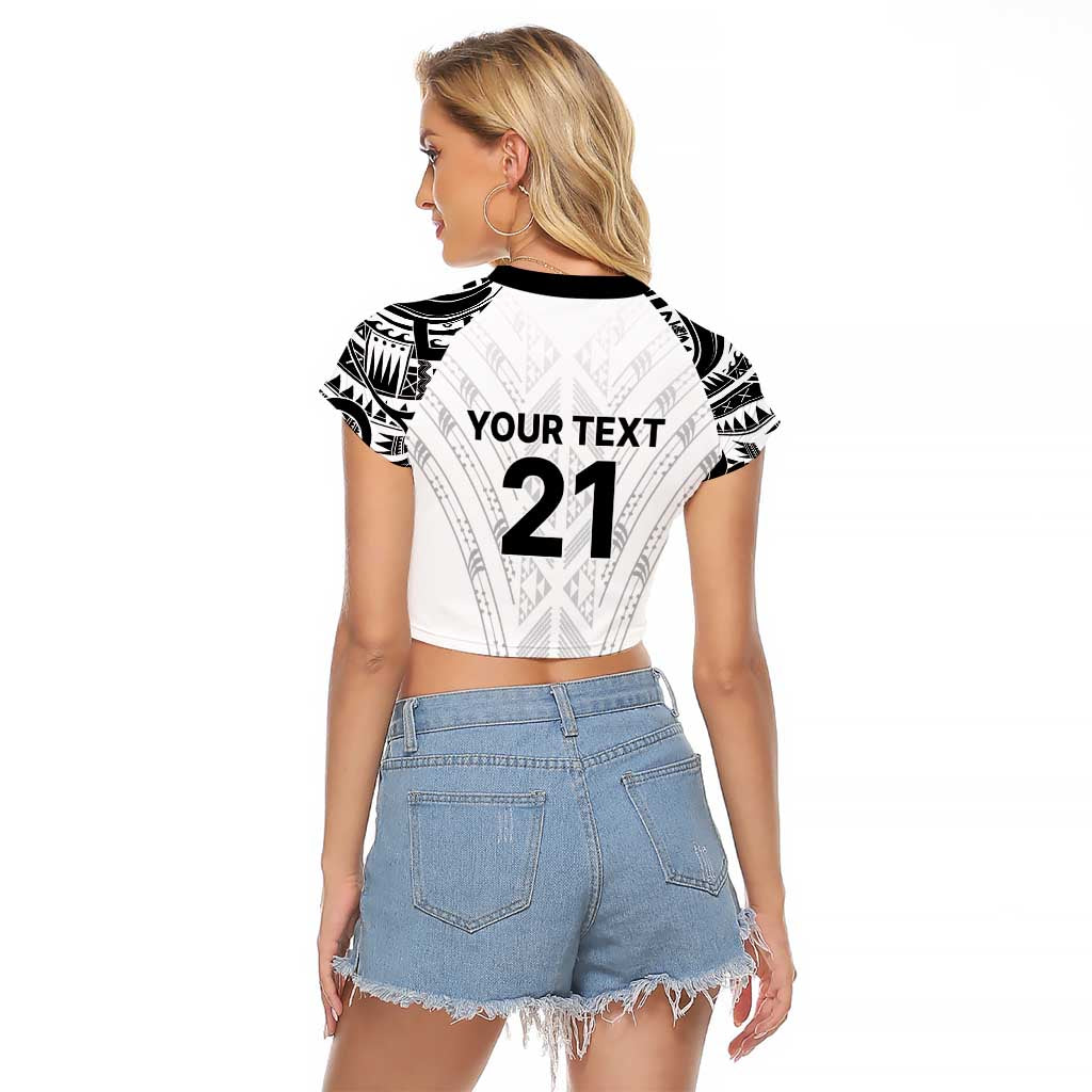 New Zealand Koru Fern Custom Raglan Cropped T Shirt Simple Taniko Motif