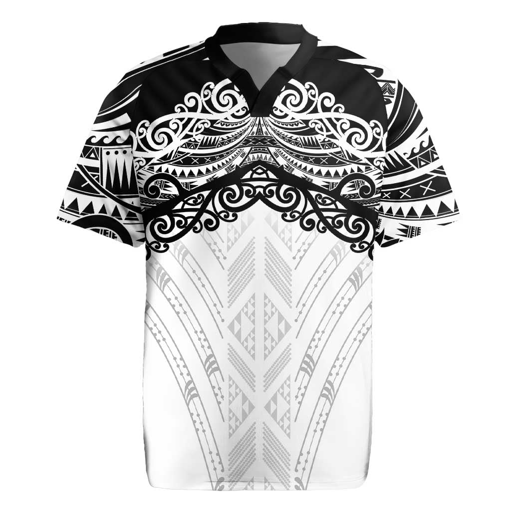 New Zealand Koru Fern Custom Rugby Jersey Simple Taniko Motif