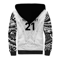 New Zealand Koru Fern Custom Sherpa Hoodie Simple Taniko Motif