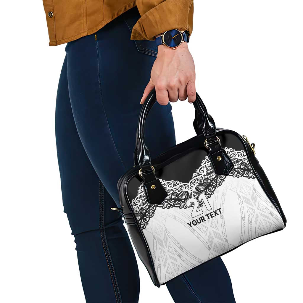 New Zealand Koru Fern Custom Shoulder Handbag Simple Taniko Motif