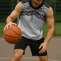 New Zealand Koru Fern Custom Sleeveless Hoodie Simple Taniko Motif - Polynesian Pride