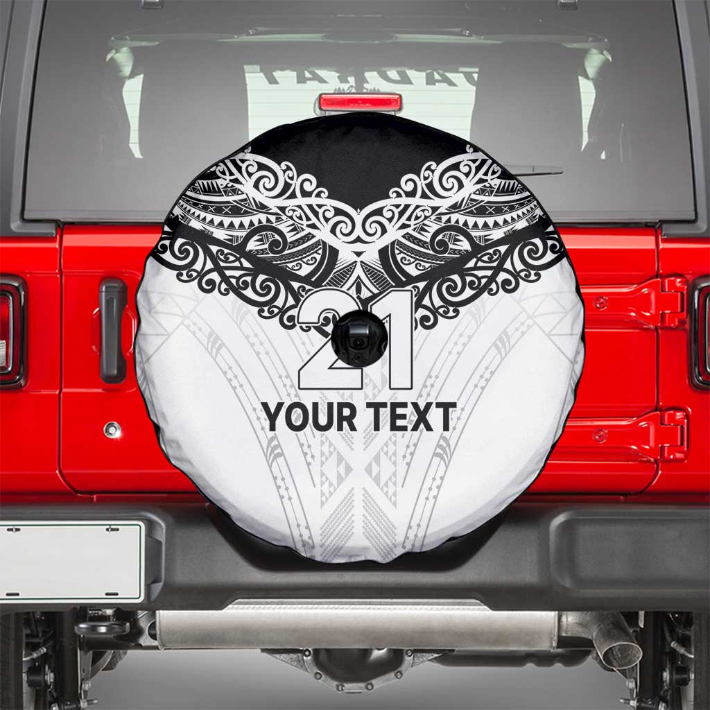 New Zealand Koru Fern Custom Spare Tire Cover Simple Taniko Motif