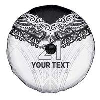 New Zealand Koru Fern Custom Spare Tire Cover Simple Taniko Motif
