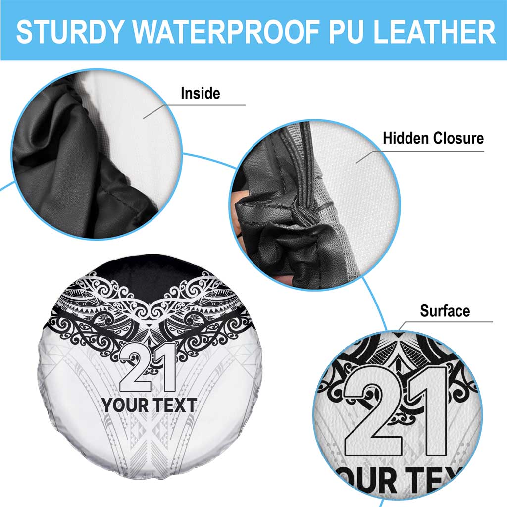 New Zealand Koru Fern Custom Spare Tire Cover Simple Taniko Motif