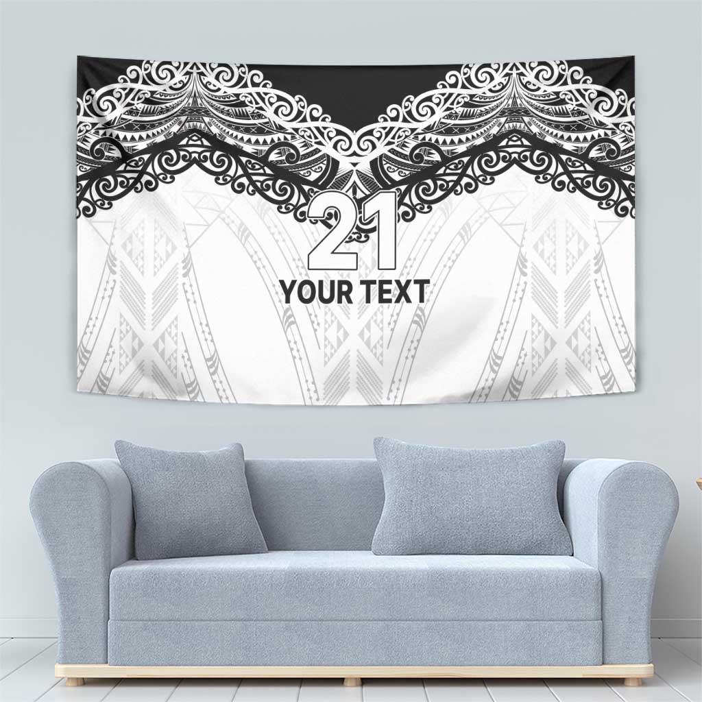New Zealand Koru Fern Custom Tapestry Simple Taniko Motif