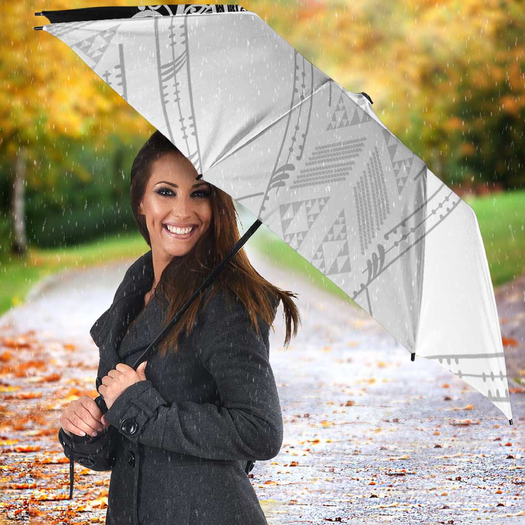 New Zealand Koru Fern Custom Umbrella Simple Taniko Motif - Polynesian Pride