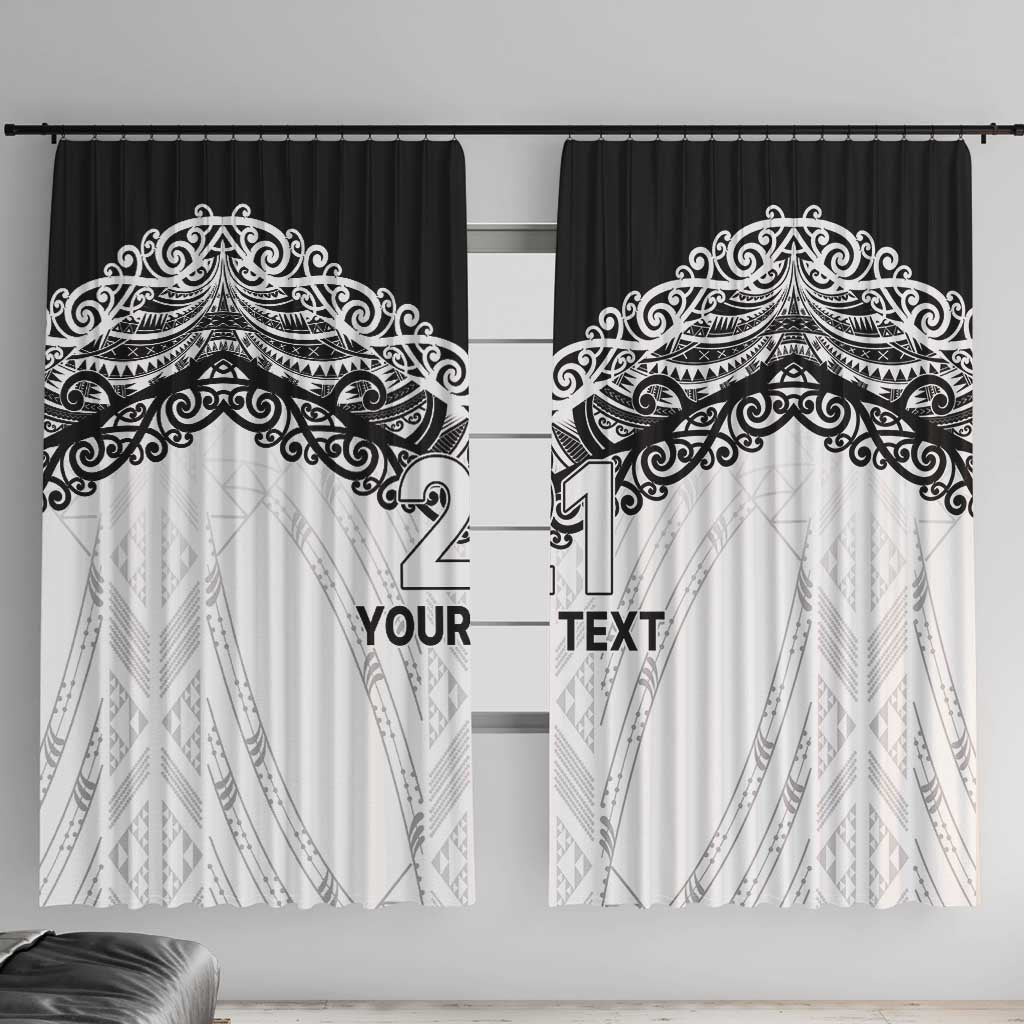 New Zealand Koru Fern Custom Window Curtain Simple Taniko Motif
