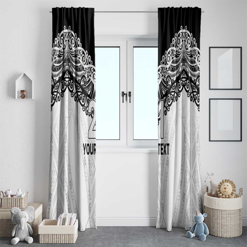 New Zealand Koru Fern Custom Window Curtain Simple Taniko Motif