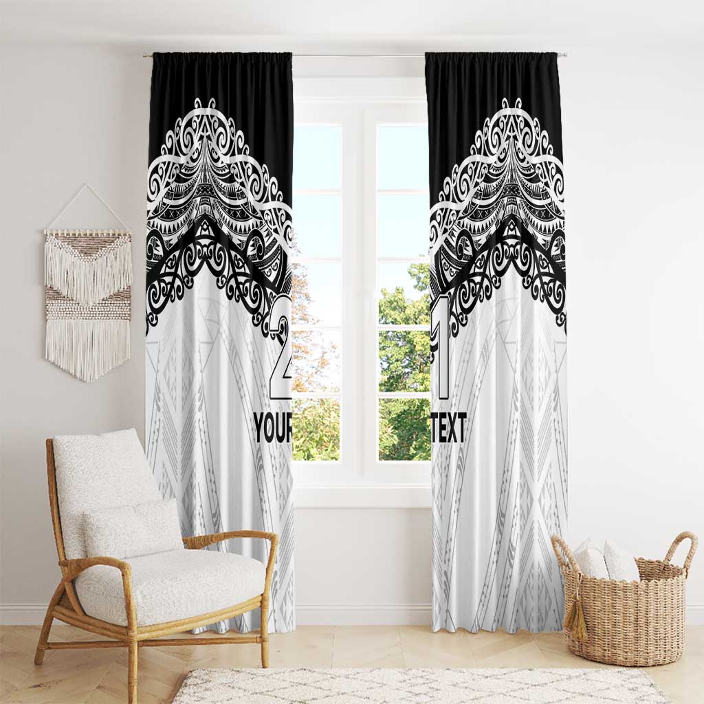 New Zealand Koru Fern Custom Window Curtain Simple Taniko Motif