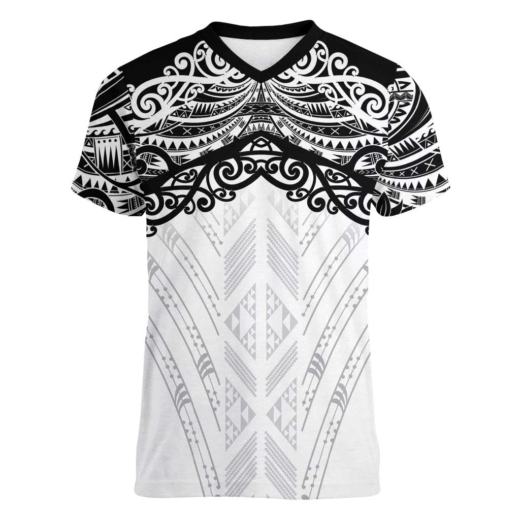 New Zealand Koru Fern Custom Women V-Neck T-Shirt Simple Taniko Motif