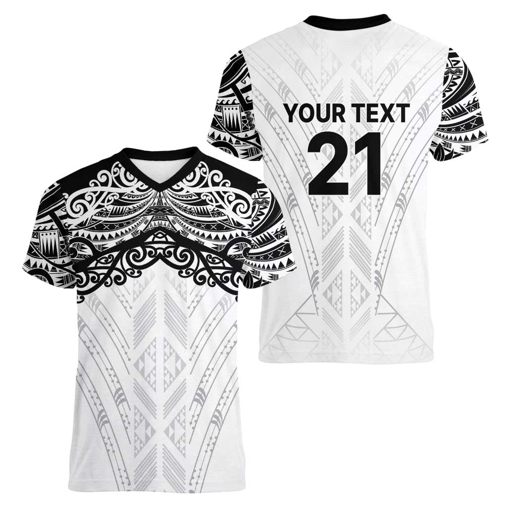 New Zealand Koru Fern Custom Women V-Neck T-Shirt Simple Taniko Motif