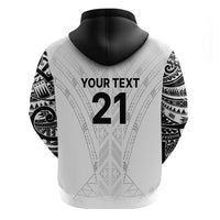 New Zealand Koru Fern Custom Zip Hoodie Simple Taniko Motif