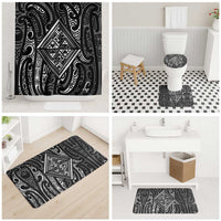 New Zealand Maori Taniko Bathroom Set Black Kowhaiwhai Puhoro - Polynesian Pride