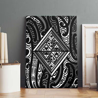 New Zealand Maori Taniko Canvas Wall Art Black Kowhaiwhai Puhoro