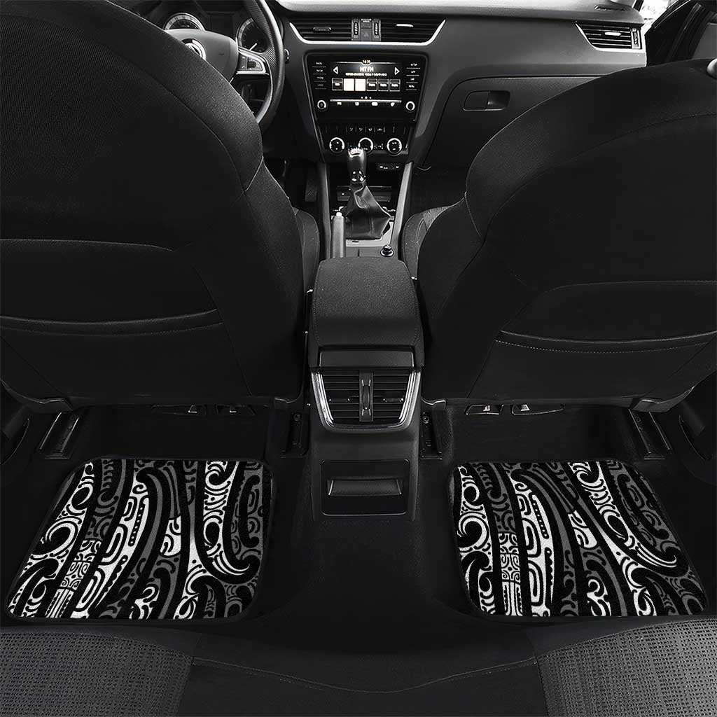 New Zealand Maori Taniko Car Mats Black Kowhaiwhai Puhoro