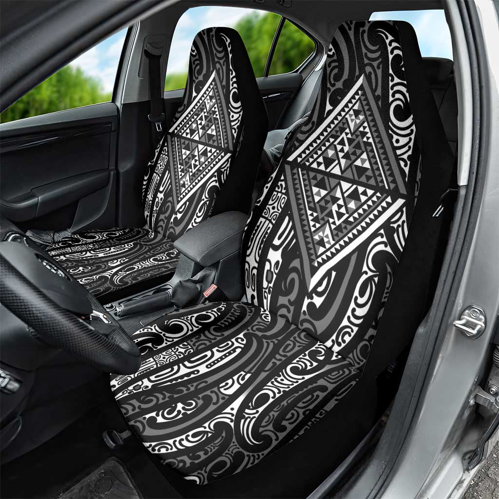New Zealand Maori Taniko Car Seat Cover Black Kowhaiwhai Puhoro