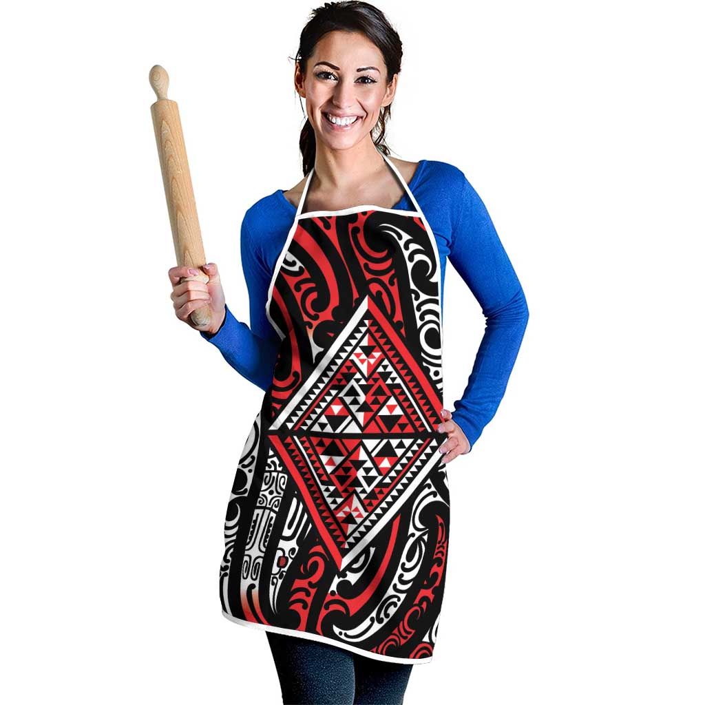 New Zealand Maori Taniko Apron Red Kowhaiwhai Puhoro LT9 - Polynesian Pride