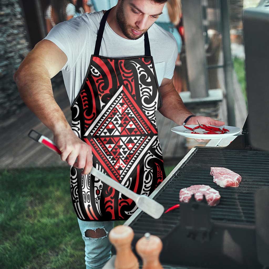 New Zealand Maori Taniko Apron Red Kowhaiwhai Puhoro LT9 - Polynesian Pride