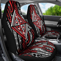 New Zealand Maori Taniko Car Seat Cover Red Kowhaiwhai Puhoro