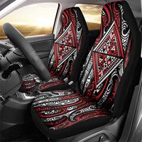New Zealand Maori Taniko Car Seat Cover Red Kowhaiwhai Puhoro